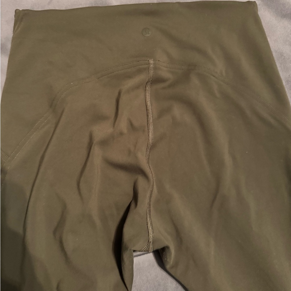 Olive Green High-Waisted Leggings